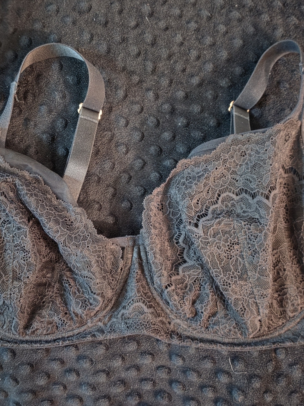Lace Underwire Bra in Black 40DDD/F